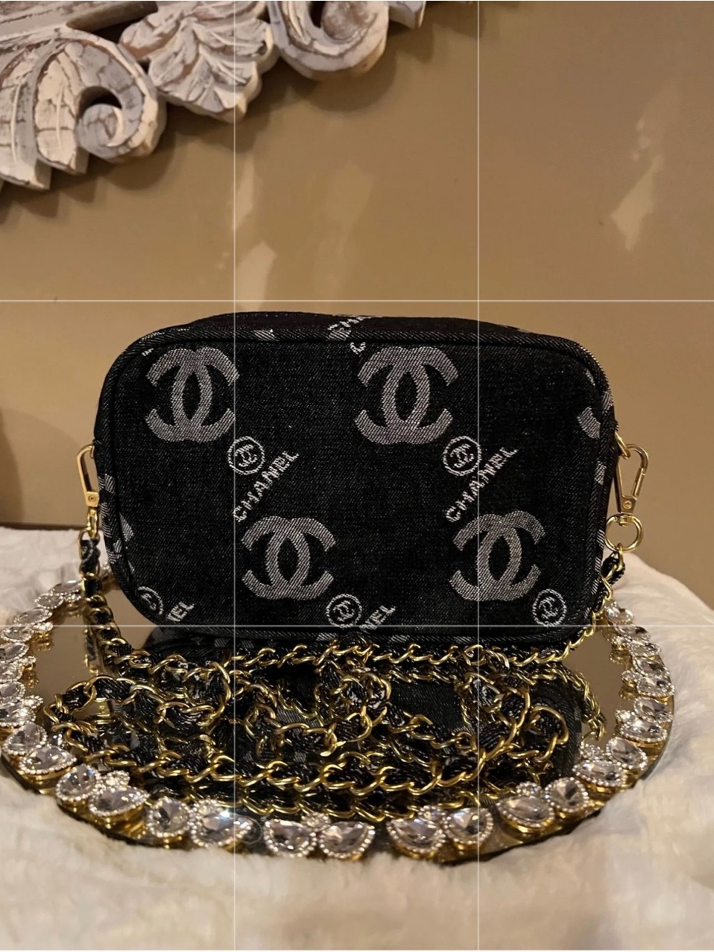GWP CC Denim black crossbody bag